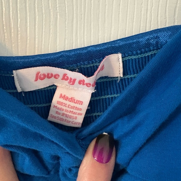 Blue Babydoll Tank Top Adjustable Straps Empire Waist NWT Medium - Picture 3 of 6